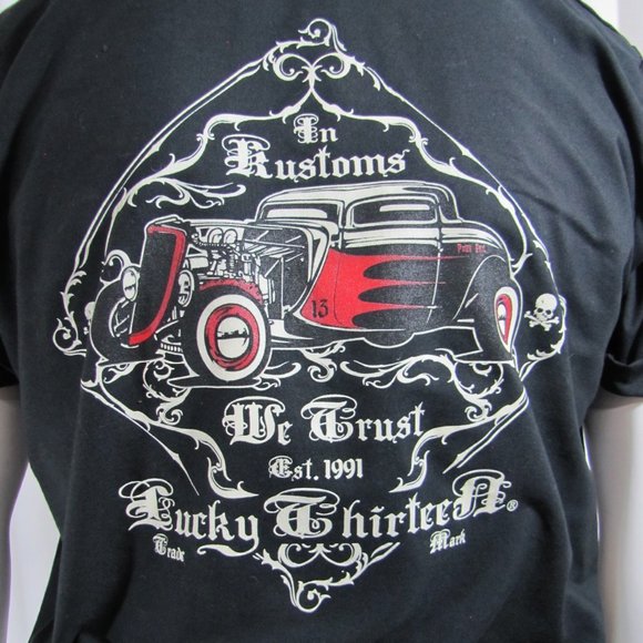 Custom XL Rockabilly Lucky 13 Greaser Mechanic Top - Picture 2 of 7